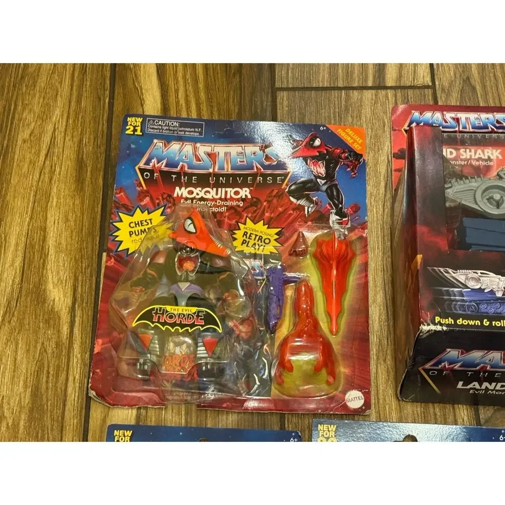 NEW Mattel MOTU Retro Lot Of 9 & Land Shark Mosquitor Horde Trooper Anti Eternia